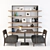 Riva 1920 Furniture Set: Chair, Table, Bookcase 3D model small image 1