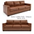 West Elm Henry Leather Sofa 3D model small image 1