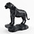  Majestic Black Marble Tiger Sculpture 3D model small image 1