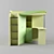 Modern Loft Bed with Desk and Wardrobe 3D model small image 1