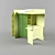 Modern Loft Bed with Desk and Wardrobe 3D model small image 2