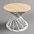 Sleek Wooden Twist Side Table 3D model small image 2