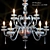 Golden Murano Glass Pendant Chandelier 3D model small image 1