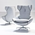 Elegant Crafted Caruzzo Swivel Chair 3D model small image 3