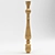 Elegant Wood Baluster 3D model small image 1