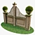 Mossy Pergola with Vase: VrayBlendMtl for Customizable Dirt Effects 3D model small image 1