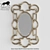 Elegant Silver Oval Mirror 3D model small image 1