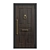 Stylish Front Door with Decorative Handle and Hammer 3D model small image 1