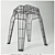 Zara Home Metal Stool Frame - Sleek and Stylish! 3D model small image 2