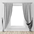 Modern 08 Curtains, Height 260cm 3D model small image 1