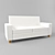 Modern White Fabric Sofa 3D model small image 2