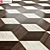Elegant Oak Parquet Flooring 3D model small image 2