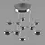 Modern Chrome Chandelier 3D model small image 3