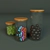 Eco Glass Bottles with Bamboo Lid 3D model small image 1