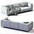 Stylish Ditre Italia St. Germain Leather Sofa 3D model small image 3