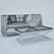 Industrial White Sofa + Table Set 3D model small image 3
