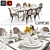 Cantori Atlante Dining Table & Miss Chair Set 3D model small image 1