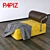 Versatile Folding Couch Papiz: Comfort and Style 3D model small image 1