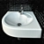 Duravit Architec Corner Sink 3D model small image 2