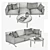 Modern Comfort: KETTAL Boma Sofa & Side Table 3D model small image 2