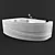 Orans OLS-6057(L) Hydro Massage Bathtub 3D model small image 2