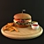 Delicious Burger and Fries Set 3D model small image 1