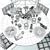 Elegant Round Table Set with Mirror 3D model small image 3