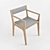 Cozy Oak Veneer Chair with Felt Upholstery 3D model small image 3