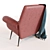 Leather Chair with Detachable Blanket 3D model small image 2