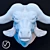 Buffalo Head Plaster Sculpture 3D model small image 1