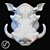 Warthog Plaster Head Sculpture 3D model small image 1