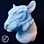 Regal Lioness Plaster Head 3D model small image 2