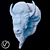 Bison Plaster Head Sculpture 3D model small image 2