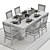 Modern Hooker Geo Trestle & Stol Upholstered Set 3D model small image 3