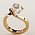 Golden Gemstone Ring 3D model small image 1