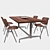 Luxury Rosewood Dining Table with Castelli Chairs 3D model small image 1