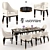 Visionnaire Windsor Table & Priscilla Chair Set 3D model small image 1
