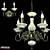 Altalusse Antique Bronze Wall Sconce & Chandelier Set 3D model small image 1