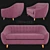 Claudia 3-Seater Fabric Sofa: Comfort meets style! 3D model small image 1