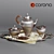 Antique Coffee Set (800K Polygons): High-Quality Silver Serveware 3D model small image 1