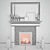 Decorative Fireplace Set 3D model small image 3
