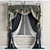 Elegant Silk Crown Classic Curtain 3D model small image 1