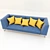 Vibrant Denim Sofa: Colorful Seating 3D model small image 2