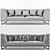 Vibrant Denim Sofa: Colorful Seating 3D model small image 3