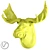 Elegant Gypsum Moose Sculpture 3D model small image 1