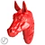 Equestrian Beauty: Horse Head Plaster 3D model small image 1