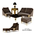 Luxury Furniture Set: Troya Sofa, Benet Coffee Table, Elegant Pedestal, Pina Iluminacion Lamp 3D model small image 1
