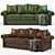 Classic English Style Leather Sofa - 3 Colors 3D model small image 1