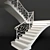 Elegant Wrought Iron Staircase 3D model small image 1