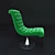 Vibrant Velvet Accent Chair 3D model small image 2
